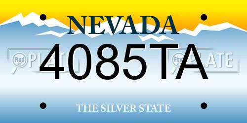 4085TA Nevada License Plate