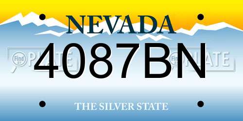 4087BN Nevada License Plate