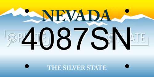 4087SN Nevada License Plate