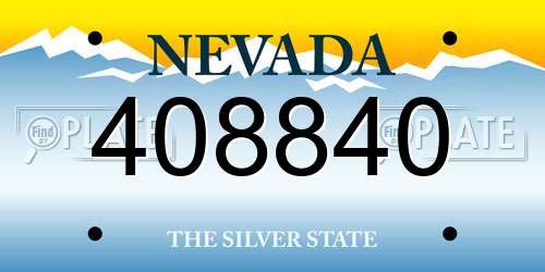 408840 Nevada License Plate