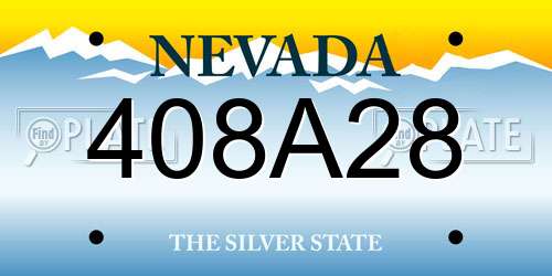 408A28 Nevada License Plate