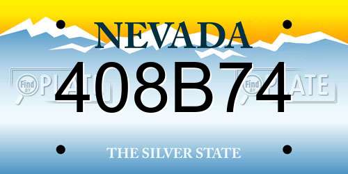 408B74 Nevada License Plate