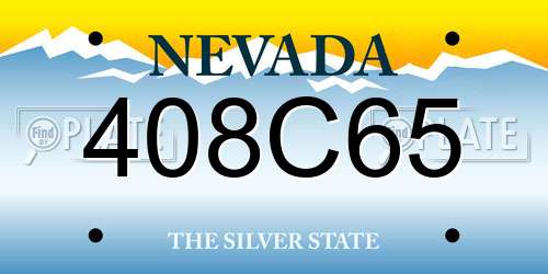 408C65 Nevada License Plate