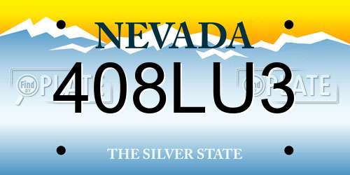 408LU3 Nevada License Plate