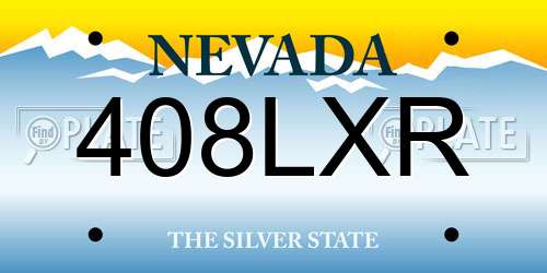 408LXR Nevada License Plate