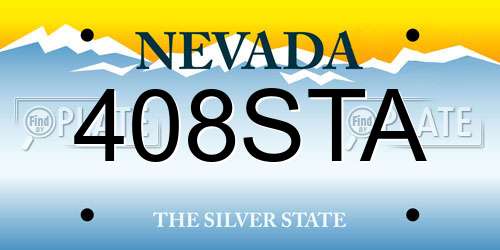 408STA Nevada License Plate
