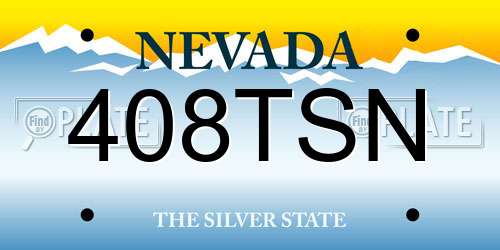 408TSN Nevada License Plate