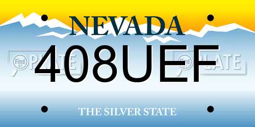 408UEF Nevada License Plate