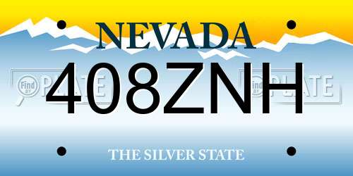 408ZNH Nevada License Plate