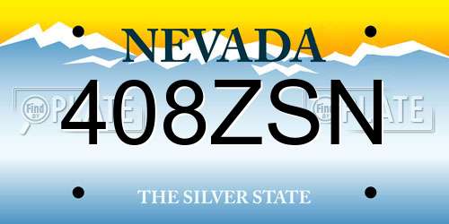 408ZSN Nevada License Plate