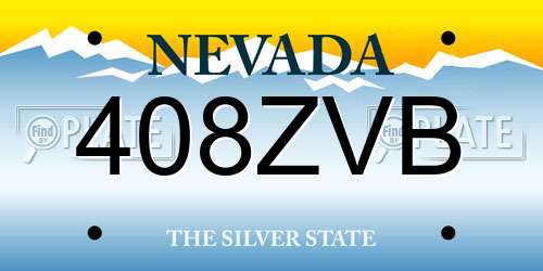 408ZVB Nevada License Plate