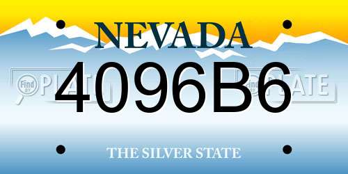 4096B6 Nevada License Plate