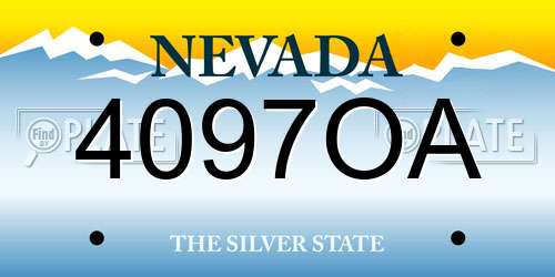4097OA Nevada License Plate