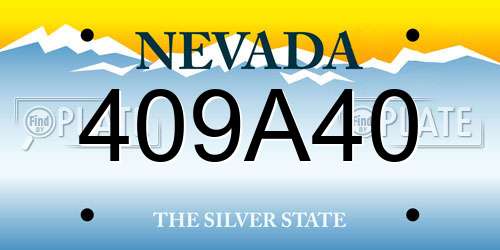 409A40 Nevada License Plate