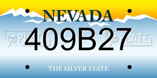 409B27 Nevada License Plate