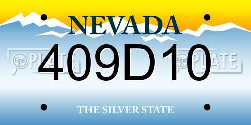 409D10 Nevada License Plate