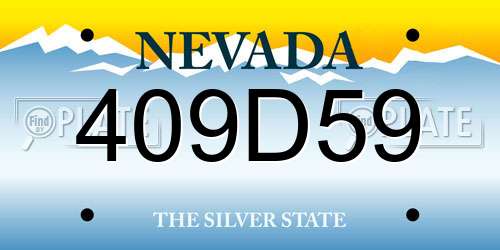 409D59 Nevada License Plate