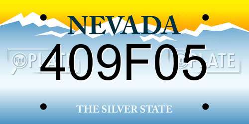 409F05 Nevada License Plate