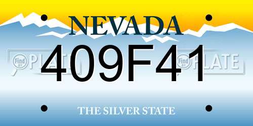 409F41 Nevada License Plate