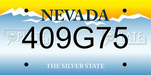 409G75 Nevada License Plate