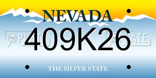 409K26 Nevada License Plate