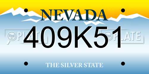 409K51 Nevada License Plate
