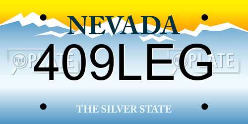 409LEG Nevada License Plate