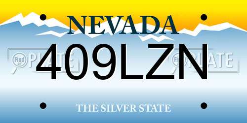 409LZN Nevada License Plate