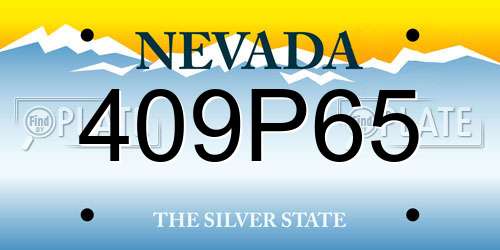 409P65 Nevada License Plate