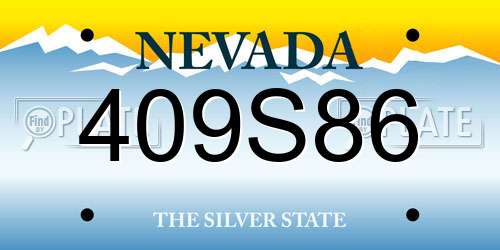 409S86 Nevada License Plate