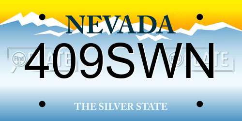 409SWN Nevada License Plate
