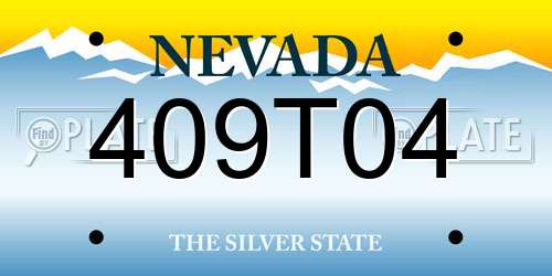 409T04 Nevada License Plate
