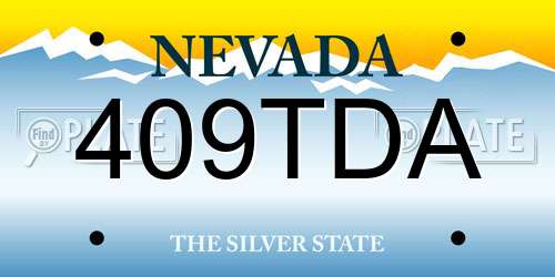 409TDA Nevada License Plate
