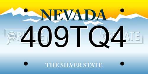 409TQ4 Nevada License Plate