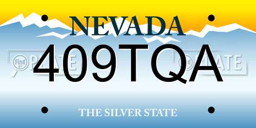 409TQA Nevada License Plate