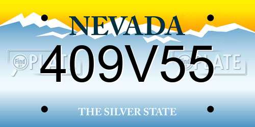 409V55 Nevada License Plate