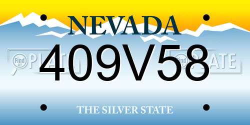 409V58 Nevada License Plate