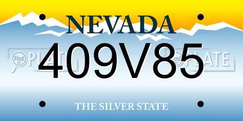 409V85 Nevada License Plate