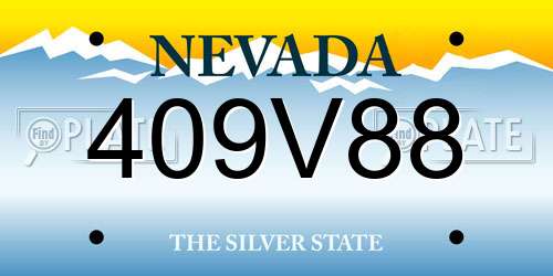 409V88 Nevada License Plate