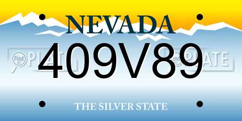 409V89 Nevada License Plate