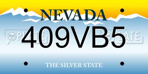 409VB5 Nevada License Plate