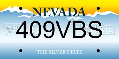 409VBS Nevada License Plate