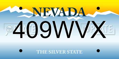 409WVX Nevada License Plate
