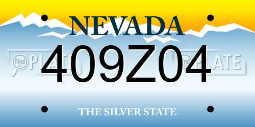 409Z04 Nevada License Plate