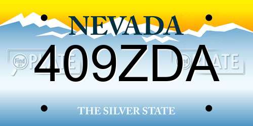 409ZDA Nevada License Plate