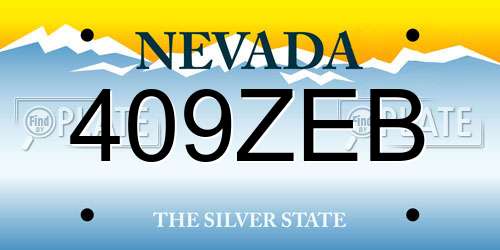409ZEB Nevada License Plate
