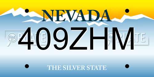 409ZHM Nevada License Plate