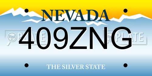 409ZNG Nevada License Plate