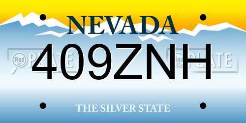409ZNH Nevada License Plate