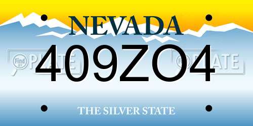 409ZO4 Nevada License Plate